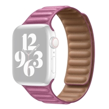 Řemínek pro Apple Watch Ultra 49mm / 46mm / 45mm / 44mm / 42mm - magnetický - kožený - růžový