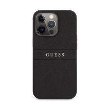 Kryt GUESS Saffiano pro Apple iPhone 13 Pro - umělá kůže - černý