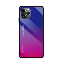 Kryt pro Apple iPhone 11 Pro - skleněný / gumový - barevný přechod - modrý / růžový