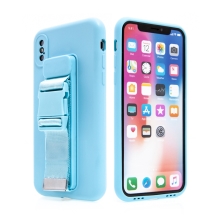 Kryt pro Apple iPhone X / Xs - popruh / šňůrka - gumový - modrý