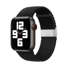 Řemínek pro Apple Watch 42mm / 41mm / 40mm / 38mm - pletený - nylonový - černý