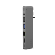 EPICO Hub Pro III - 2x USB-C na 2x USB-A + 2x USB-C + ethernet + 3,5 mm jack + Micro SD - vesmírne sivá