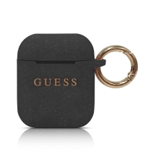 GUESS puzdro / obal pre Apple AirPods - silikónové - čierne