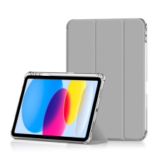 Puzdro pre Apple iPad 10 (10,9") - smart sleep - priehradka na ceruzku - gumový rám - sivé