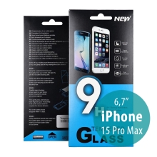 Tvrzené sklo (Tempered Glass) pro Apple iPhone 15 Pro Max - na přední stranu - 0,33mm