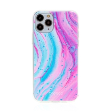 Kryt BABACO pre Apple iPhone 11 Pro Max - gumový - mramorový - ružový / modrý