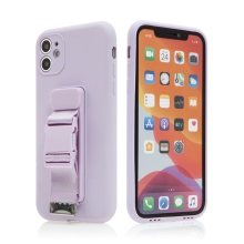 Kryt pre Apple iPhone 11 - Remienok / šnúrka - Gumový - Fialový