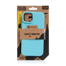 Kryt TACTICAL Velvet Smoothie pre Apple iPhone 15 Plus - príjemný na dotyk - silikónový - azúrovo modrý