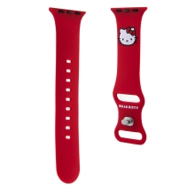 Remienok HELLO KITTY pre Apple Watch 38 / 40 / 41 mm - silikónový - červený