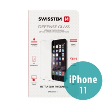 Tvrzené sklo (Tempered Glass) SWISSTEN pro Apple iPhone Xr / 11 - na přední část - odolné - 0,3mm