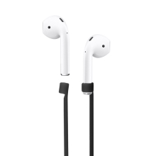 Šňůrka / úchyt pro Apple AirPods - svítící ve tmě - silikonová - černá