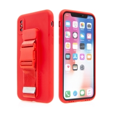 Kryt pro Apple iPhone X / Xs - popruh / šňůrka - gumový - červený