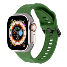 Řemínek pro Apple Watch Ultra 49mm / 46mm / 45mm / 44mm / 42mm - vlnkový - silikonový - khaki zelený