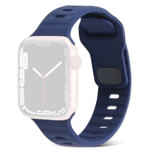 Řemínek pro Apple Watch Ultra 49mm / 46mm / 45mm / 44mm / 42mm - vroubkovaný - silikonový - tmavě modrý