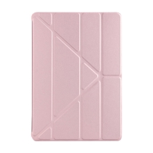 Puzdro pre Apple iPad 10,2" (2019 - 2021) - origami stojan - umelá koža - Rose Gold pink