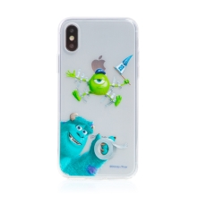 DISNEY kryt pre Apple iPhone X / Xs - Monsters s.r.o. - Sulley a Mike - gumový - priehľadný