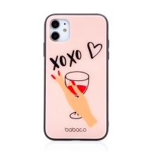 Kryt BABACO pro Apple iPhone 11 - XOXO sklenička s vínem - skleněný