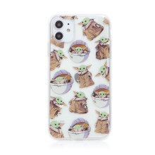 Kryt STAR WARS pro Apple iPhone 11 - Mandalorian / Baby Yoda - gumový - průhledný