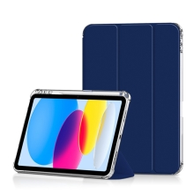 Puzdro pre Apple iPad 10 (10,9") - smart sleep - priehradka na ceruzku - gumový rám - tmavomodré