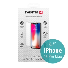 Tvrzené sklo (Tempered Glass) SWISSTEN pro Apple iPhone 15 Pro Max - přední - odolné - 0,3mm