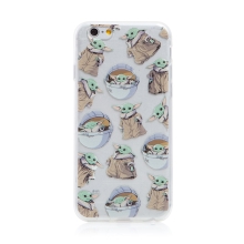 Kryt STAR WARS pro Apple iPhone 6 / 6S - Mandalorian / Baby Yoda - gumový - průhledný