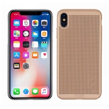 Kryt MOFi pro Apple iPhone Xs Max - perforovaný / s otvory - plastový - zlatý