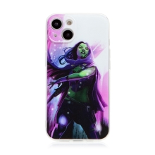 Kryt MARVEL pro Apple iPhone 13 - Gamora - gumový - bílý / růžový