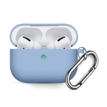 Puzdro/kryt pre Apple AirPods Pro - Karabínka - Pevné - Silikónové - Svetlomodré