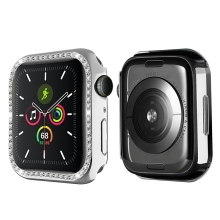 Kryt / obal pro Apple Watch 41mm - s kamínky - plastový - stříbrný