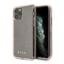 Kryt GUESS pro Apple iPhone 11 Pro - třpytky - plastový / gumový - růžový