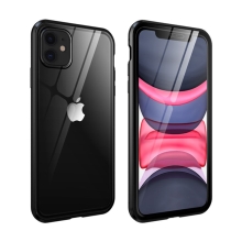 Kryt pre Apple iPhone 11 - 360° ochrana - magnetické pripevnenie - sklo/kov - čierny