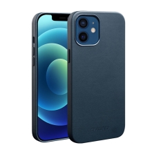 Kryt QIALINO pro Apple iPhone 12 / 12 Pro - kožený - modrý