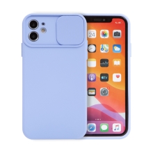 Kryt Slide pro Apple iPhone 11 - krytka fotoaparátu - příjemný na dotek - gumový - fialový