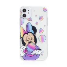 Kryt DISNEY pro Apple iPhone 11 - Minnie a bublifuk - bubliny - gumový - průhledný