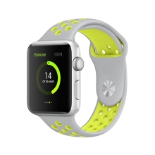 Řemínek pro Apple Watch Ultra 49mm / 46mm / 45mm / 44mm / 42mm - silikonový - šedý / žlutý - (M/L)