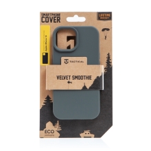 Kryt TACTICAL Velvet Smoothie pre Apple iPhone 15 - príjemný na dotyk - silikónový - khaki zelený