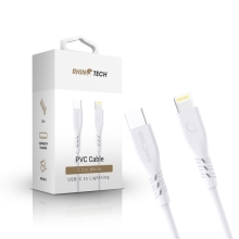 Synchronizační a nabíjecí kabel RHINOTECH - USB-C / Lightning - 1,2m - bílý