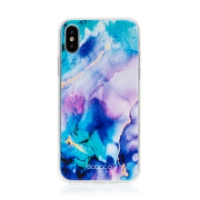 Kryt BABACO pro Apple iPhone Xs Max - gumový - mlhovina - růžový / modrý