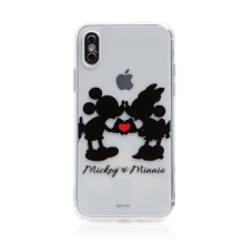 DISNEY kryt pre Apple iPhone X / Xs - Mickey a Minnie v láske - gumový - priehľadný