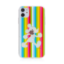 Kryt Disney pre Apple iPhone 11 - priehľadný Mickey a dúha - gumový - farebný