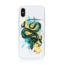 Kryt Harry Potter pre Apple iPhone Xs Max - gumový - Had zo Zmijozelu