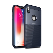 Kryt IPAKY pre Apple iPhone Xs Max - plast / guma - tmavomodrý