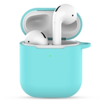 Puzdro/kryt pre Apple AirPods 2019 s bezdrôtovým puzdrom - Silikónové - Svetlomodré