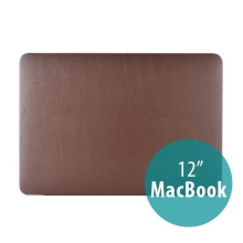 Plastový obal / kryt pro Apple MacBook 12 Retina (rok 2015) - povrch umělá kůže - hnědý