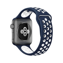 Řemínek pro Apple Watch 42mm / 41mm / 40mm / 38mm - silikonový - modrý / bílý - (S/M)