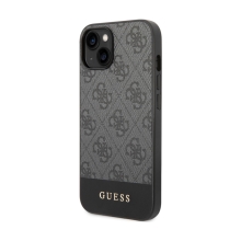 Kryt GUESS 4G Stripe pre Apple iPhone 14 Plus - umelá koža - sivý