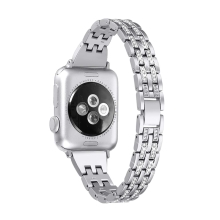 Remienok pre Apple Watch Ultra 49 mm / 45 mm / 44 mm / 42 mm - s kamienkami - kovový - strieborný