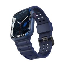 Řemínek pro Apple Watch Ultra 49mm / 46mm / 45mm / 44mm / 42mm - silikonový - dvojitá spona - modrý