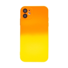 Kryt pre Apple iPhone 11 - farebný prechod - ochrana objektívu fotoaparátu - gumový - žltý / oranžový