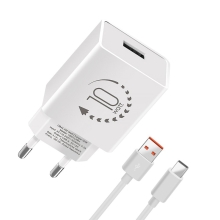 Nabíjacia súprava OBAL:ME pre Apple iPhone / iPad - EÚ adaptér USB-A + USB-C kábel - 10W - biela